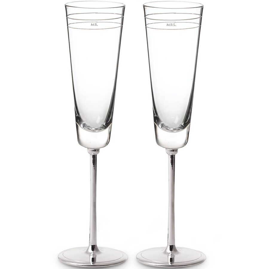 Engraved Wedding Champagne Flute Set - 2 Piece