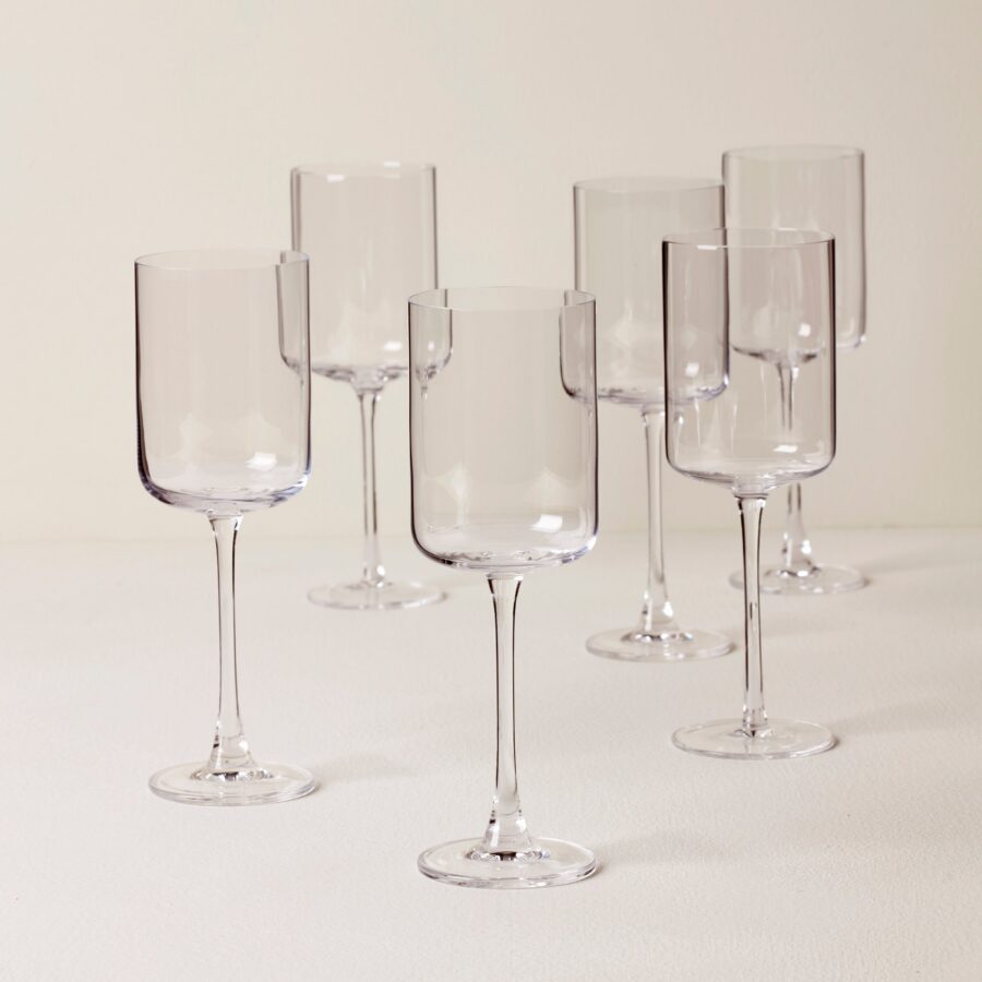 Straight White Wine Glasses - Set of 6
