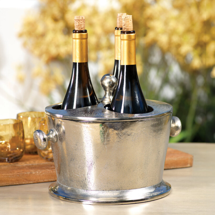 Nickel Three-Bottle Wine Cooler